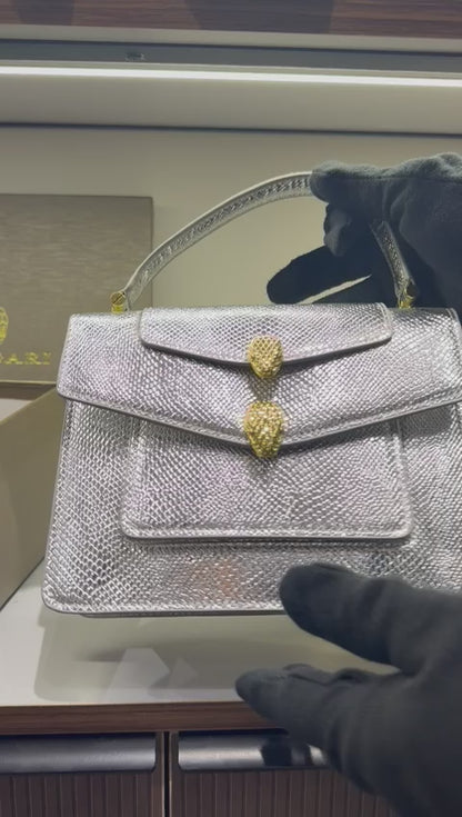 BVLGARI Serpenti Forever Charm Women Bag – Molten Karung Leather (Golden)