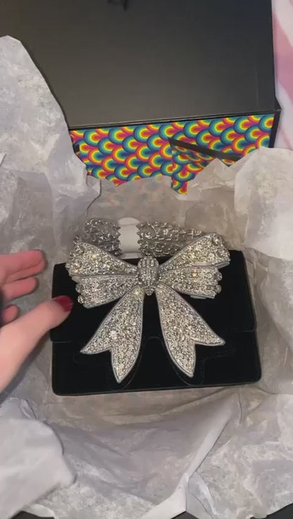 KURT GEIGER Small Shoreditch Bow – Women Bag (Crystal Embellished) (black)