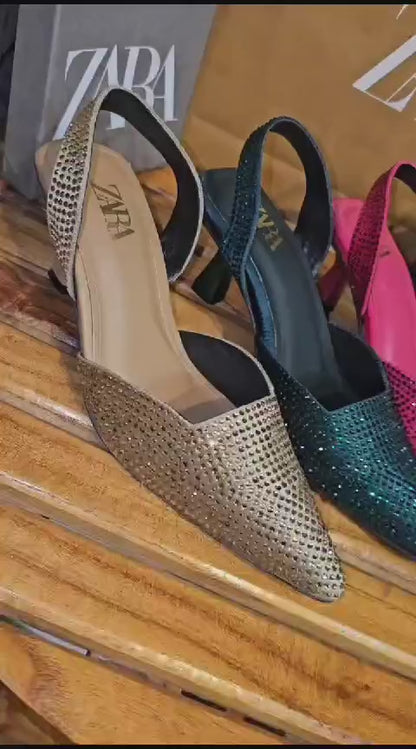 Zara Rhinestone Heel (black)