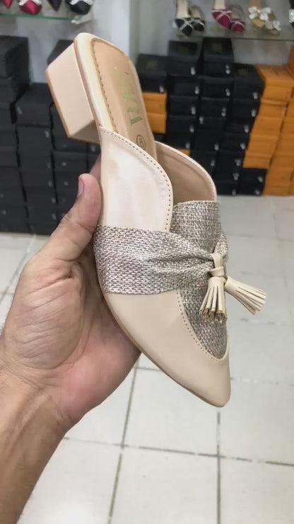 ZARA Block Heel Pumps (gold)