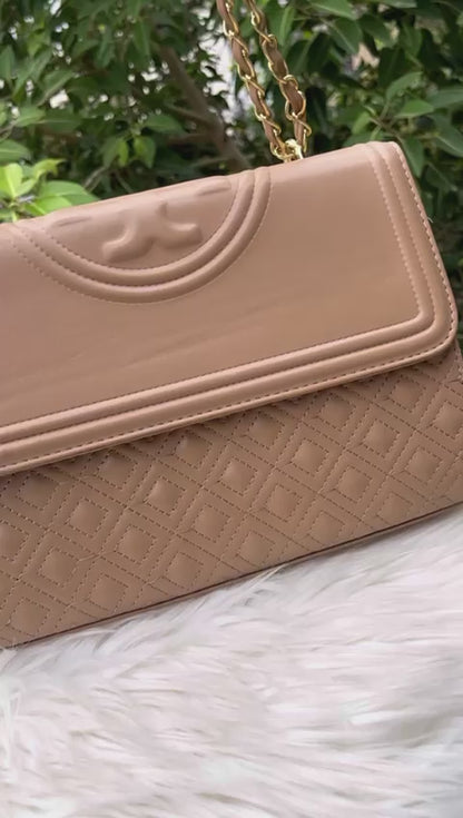 Tory Burch Cross Shoulder Bag with Long Chain - Premium Women Bag (Red)