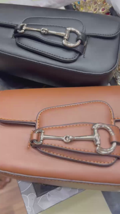 GUCCI – Horsebit 1955 Monogrammed Small Women Shoulder Bag (Brown)