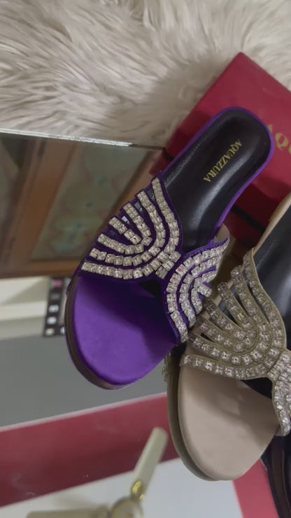 Aquazzura Flats – Elegant Women Footwear (Purple)