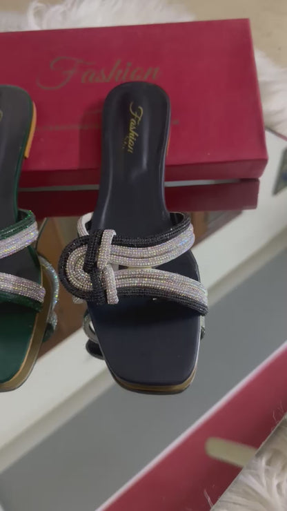 Fashion Steps Flats – Stylish Women Footwear (Black/Silver)