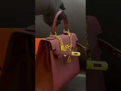 H-E-R-M-È-S Kelly Luxury Structured Top Handle Women Bag With Charm – Premium Edition (Green)