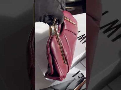 J-W P-E-I Lila Metal Frame Clutch – Elegant Women Bag (Maroon)