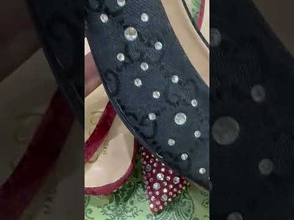 G-U-C-C-I Women’s Slingback Crystal Horsebit Heels – Premium Edition (Black)