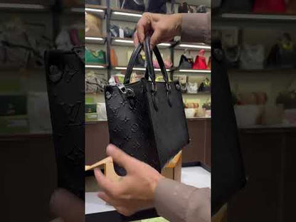 L-O-U-I-S V-U-I-T-T-O-N Luxury Structured PM Tote Women Bag – Black Calf Leather | Premium Edition