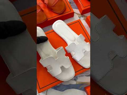 HERMES Oran Women Sandals – Imported Premium Flat Slippers (White)