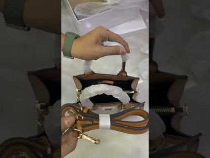 A-L-D-O Premium Handbags Women Bag – (Black & White diagonal striped woven pattern)