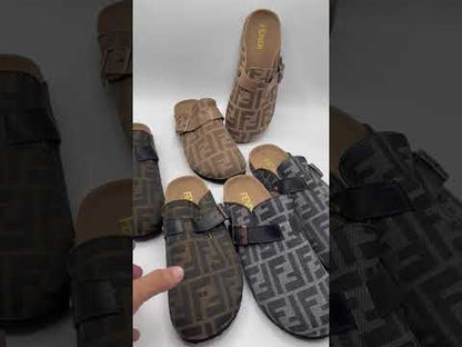 F-E-N-D-I Cotton Pumps – Women Footwear | Sizes 36–41 (Black/Grey)