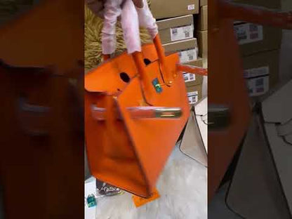 H-E-R-M-È-S Bleu Nuit Togo Birkin 25 – Women Bag | Gold Hardware (Brown/Mustard)