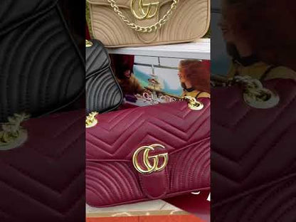 GUCCI GG Marmont 2.0 Quilted Leather Shoulder Bag (Black)