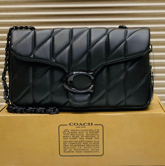 C-O-A-C-H QUILTED TABBY SHOULDER BAG 26 – Women Bag (Pure Black)
