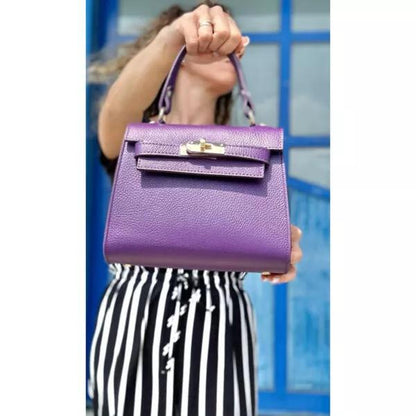 HERMÈS Kelly 20 Mini Women Bag – Elegant PU Leather | Premium Quality with Box & Dust Bag (Purple)