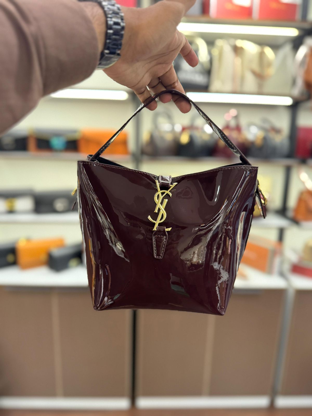 YSL Saint Laurent – Le 37 Bucket Bag (Purple)