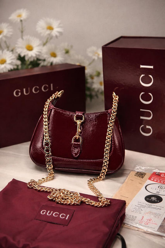 G-U-C-C-I Jackie Notte Mini Women Bag | With Double Brand Box & Dust Bag (Red)