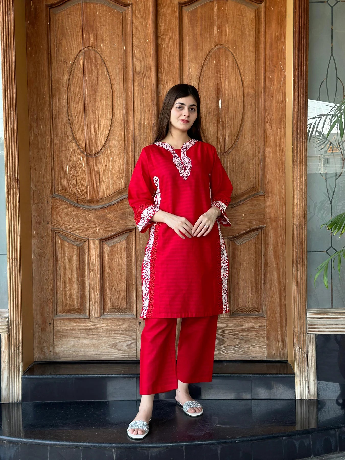 Cutwork Stitched 2p (Red)