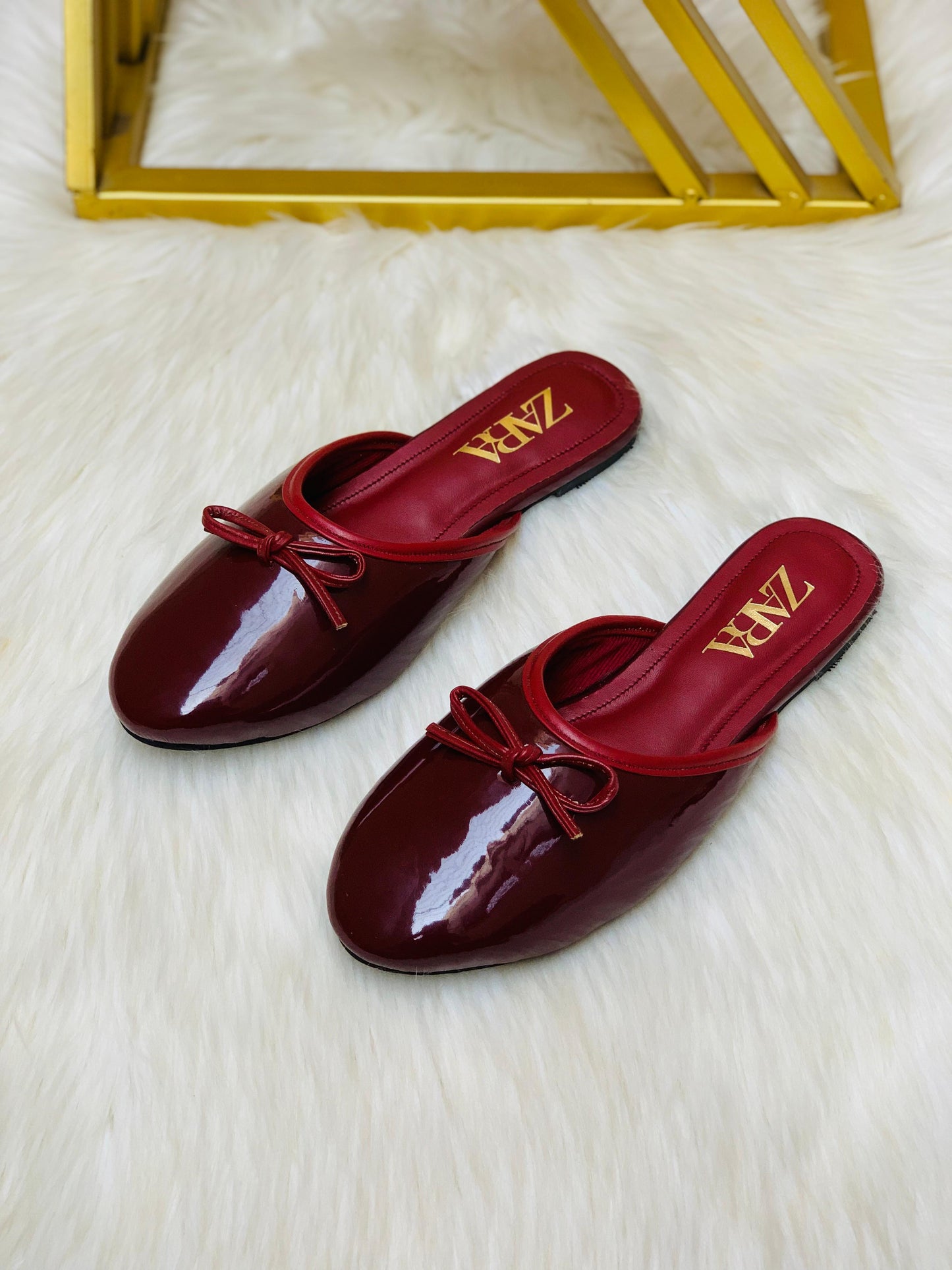 New Arrival – ZARA Flat Mules (Maroon)