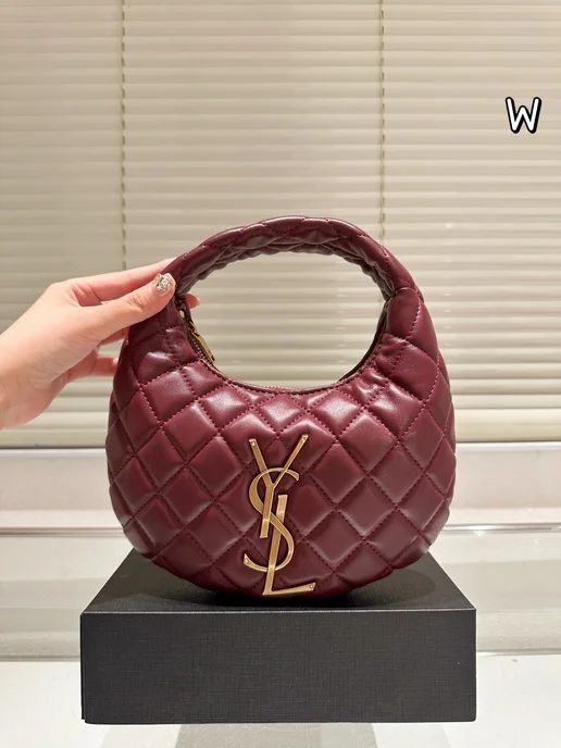 SAINT LAURENT YSL ICARINO QUILTED NAPPA – Women Bag (Maroon)