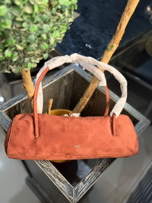 J-W P-E-I Nova Shoulder Bag – Premium Faux Suede Women Shoulder Bag (Rust)
