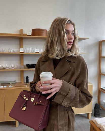 HERMÈS Birkin 25 Bleu Nuit Togo – Women Bag with Gold Hardware | Premium Collection (Maroon)