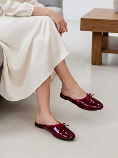 New Arrival – ZARA Flat Mules (Maroon)