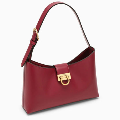 FERRAGAMO TRIFOLIO – Women Bag | Luxury Shoulder Bag with Gancini Clasp (Red)