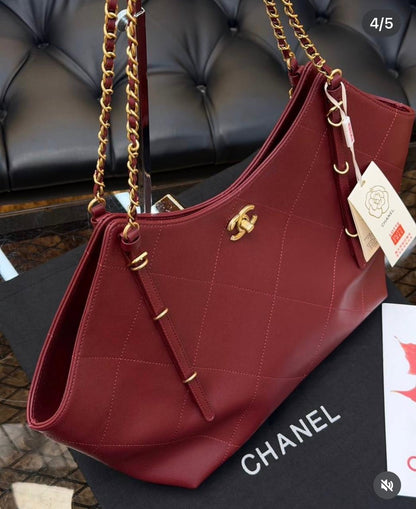 C-H-A-N-E-L 25S MAXI TOTE BAG – Women Bag (Red)