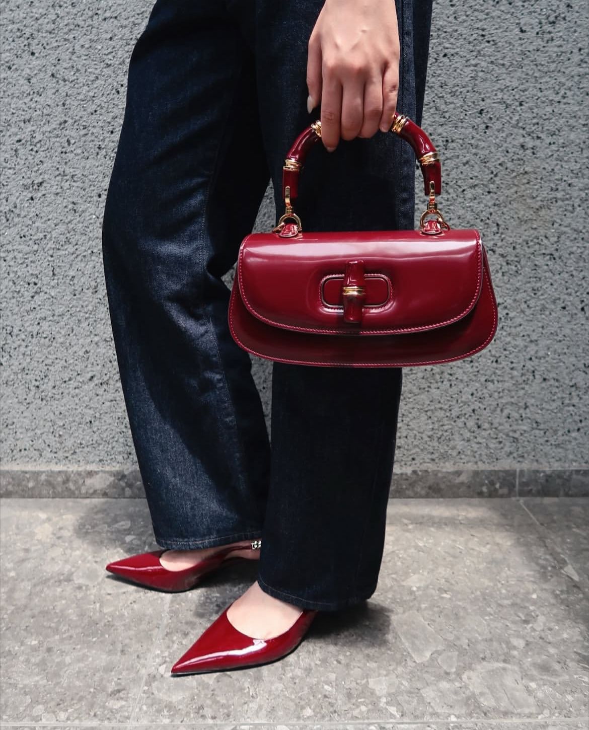 GUCCI BAMBOO 1947 – Women Top Handle Bag (Red)