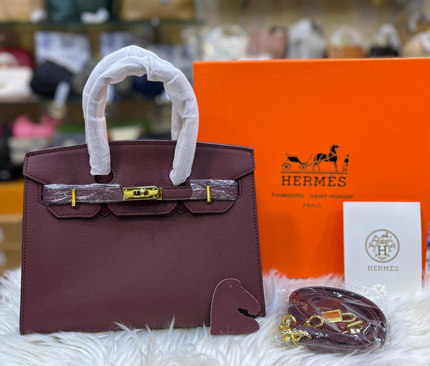 HERMÈS Birkin 25 Bleu Nuit Togo – Women Bag with Gold Hardware | Premium Collection (Maroon)