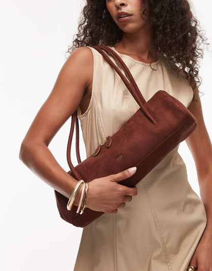 J-W P-E-I Nova Shoulder Bag – Premium Faux Suede Women Shoulder Bag (Rust)
