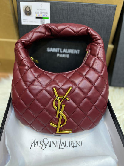 SAINT LAURENT YSL ICARINO QUILTED NAPPA – Women Bag (Maroon)