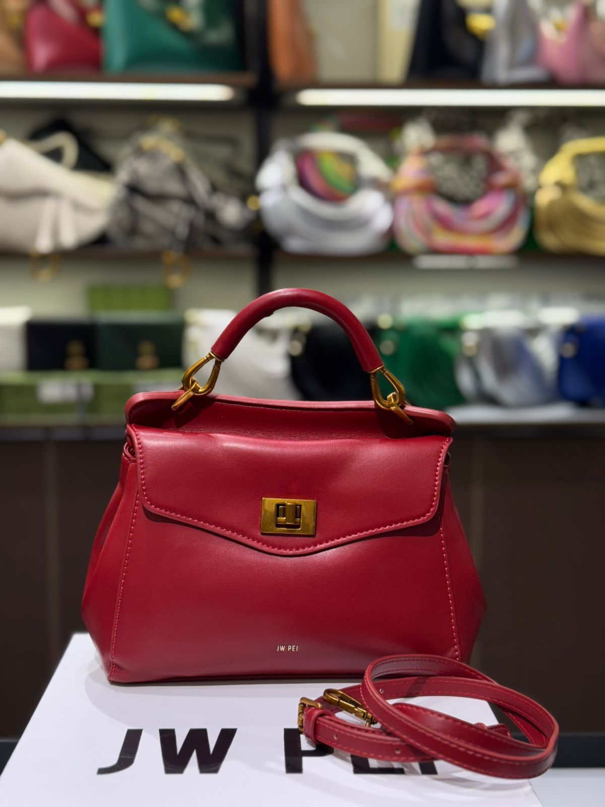 JW PEI Lucia Classic Top Handbag – Premium Women Bag (Red)