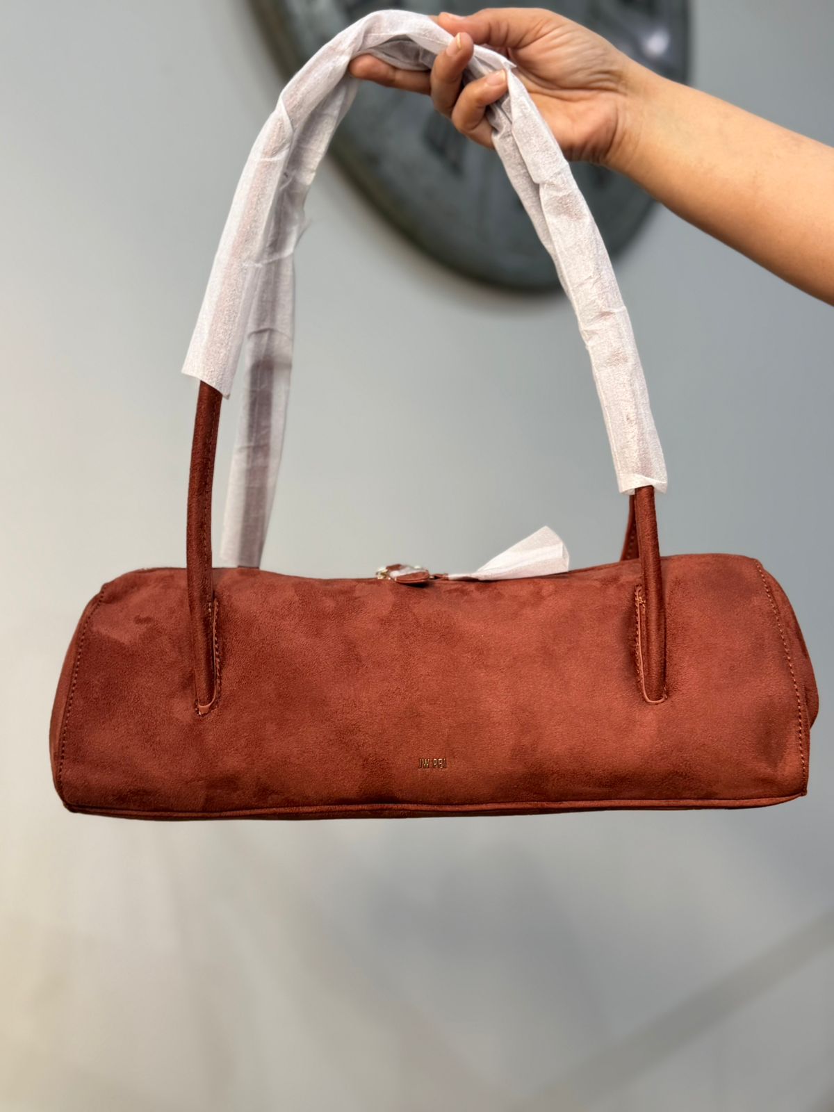 J-W P-E-I Nova Shoulder Bag – Premium Faux Suede Women Shoulder Bag (Rust)