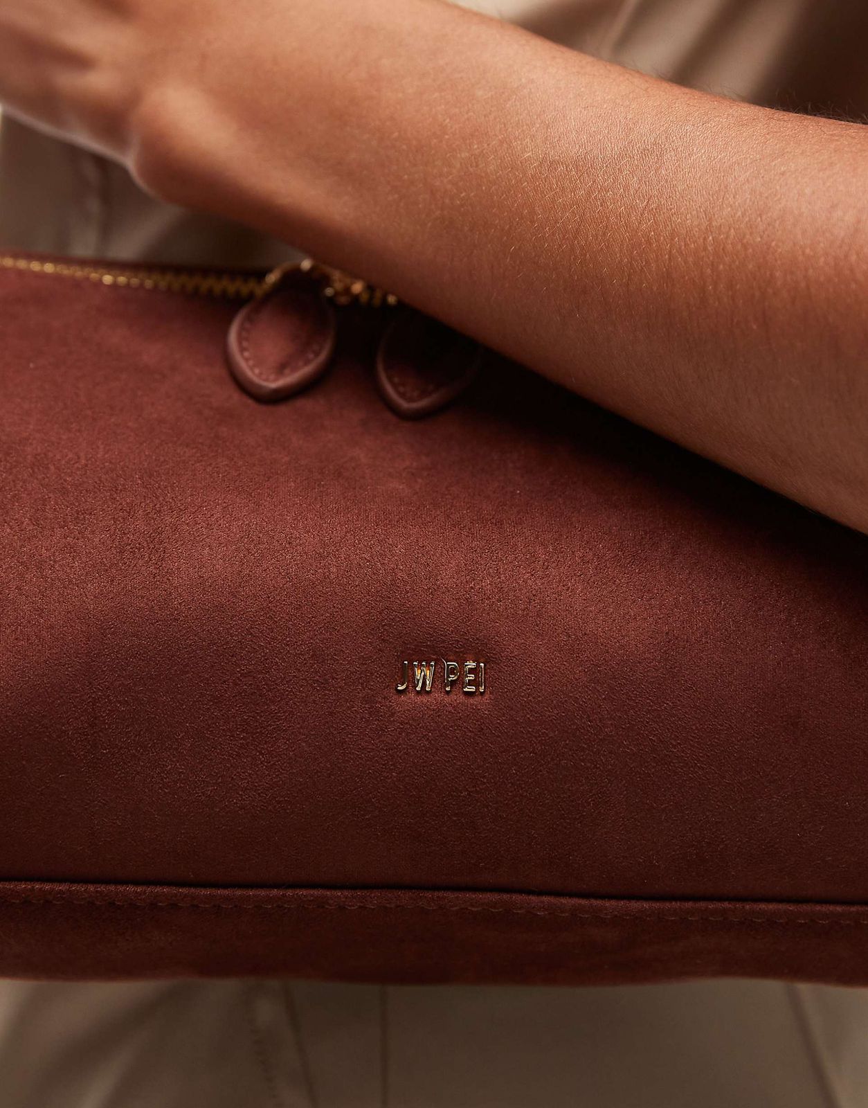 J-W P-E-I Nova Shoulder Bag – Premium Faux Suede Women Shoulder Bag (Rust)