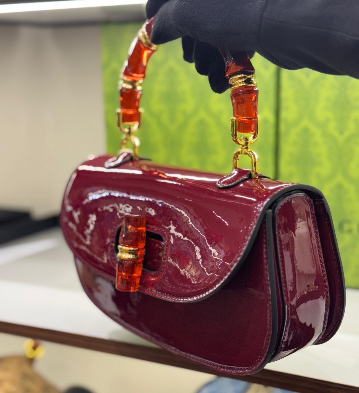 GUCCI BAMBOO 1947 – Women Top Handle Bag (Red)