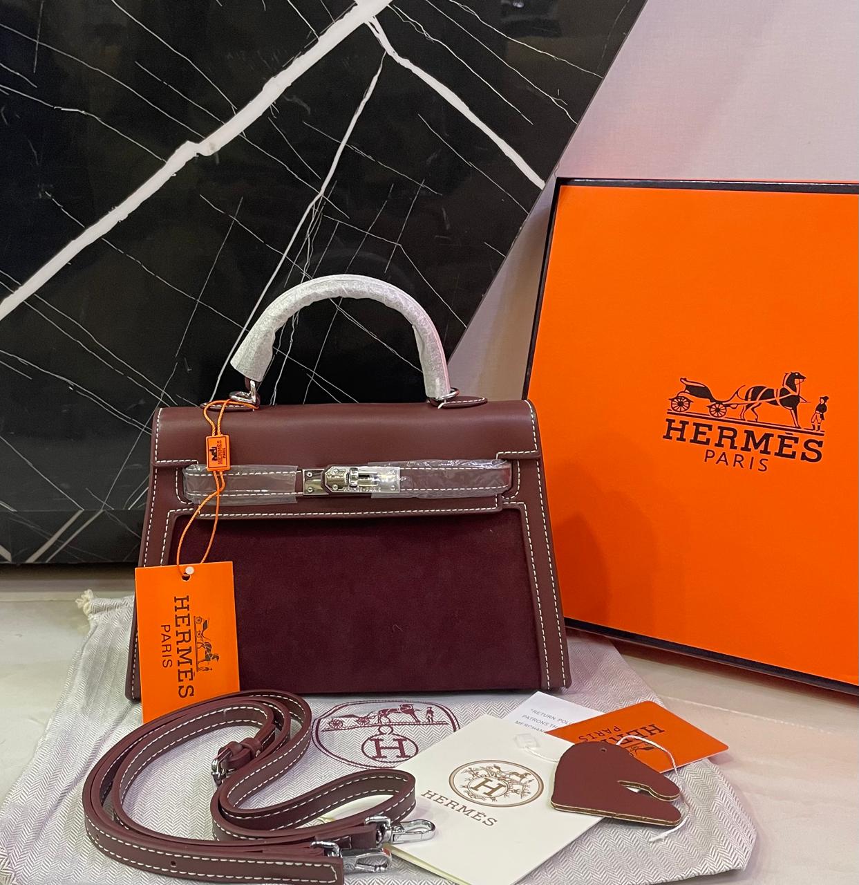 H-E-R-M-E-S P-A-R-I-S Crossbody Bag – Master Copy Premium Women Bag (Maroon)