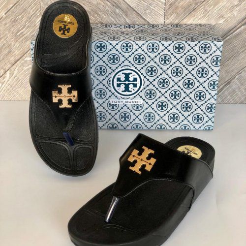 TORY BURCH Signature Wedges – Premium Quality (Black)