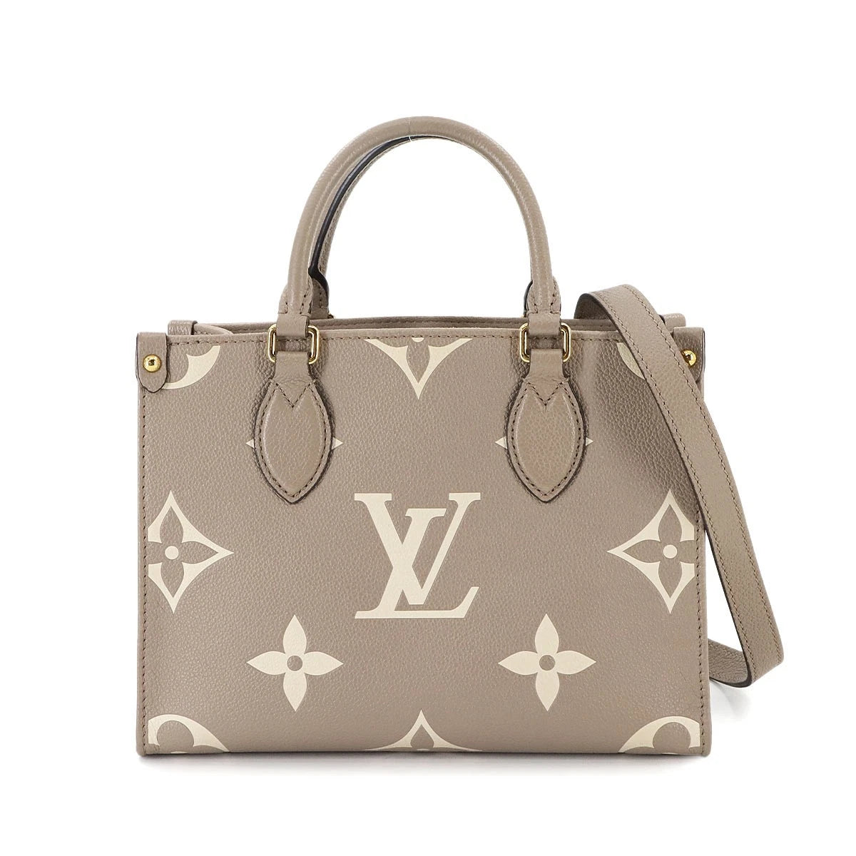 L-O-U-I-S V-U-I-T-T-O-N On The Go PM Empreinte 2Pc Set – Luxe Carry Women Bag (Cream/Dove)