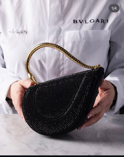 BVLGARI SERPENTI CUORE 1968 – Women Bag | Luxury Top Handle & Crossbody (Black/Silver)