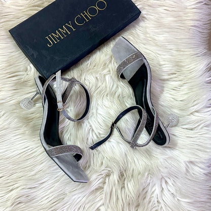 Jimmy Choo Transparent Heel – Elegant & Modern (Silver)