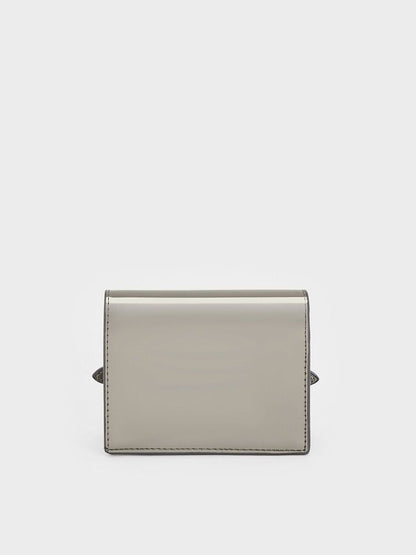 CHARLES & KEITH SLOANE METALLIC CHAIN-HANDLE WALLET – Women Bag (Silver)