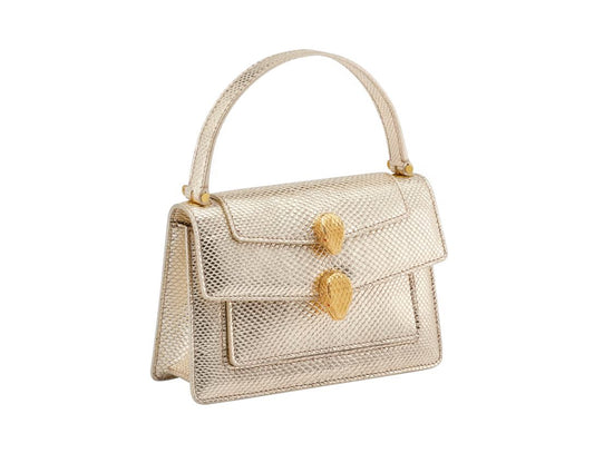 BVLGARI Serpenti Forever Charm Women Bag – Molten Karung Leather (Golden)