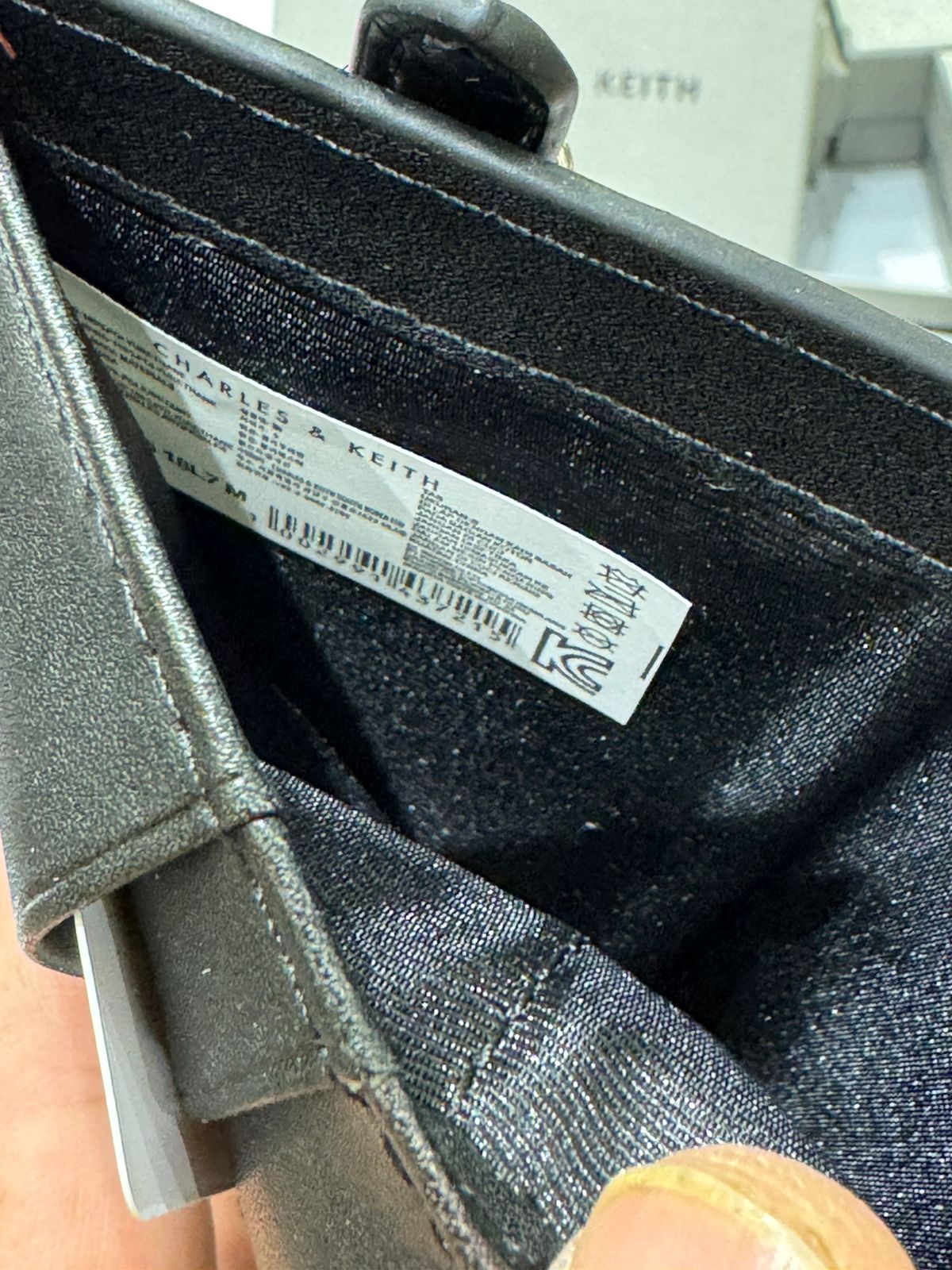 CHARLES & KEITH SLOANE METALLIC CHAIN-HANDLE WALLET – Women Bag (Silver)