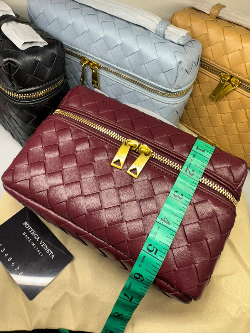 BOTTEGA VENETA Bang Bang Intrecciato Leather Vanity Case – Women Bag (Green)
