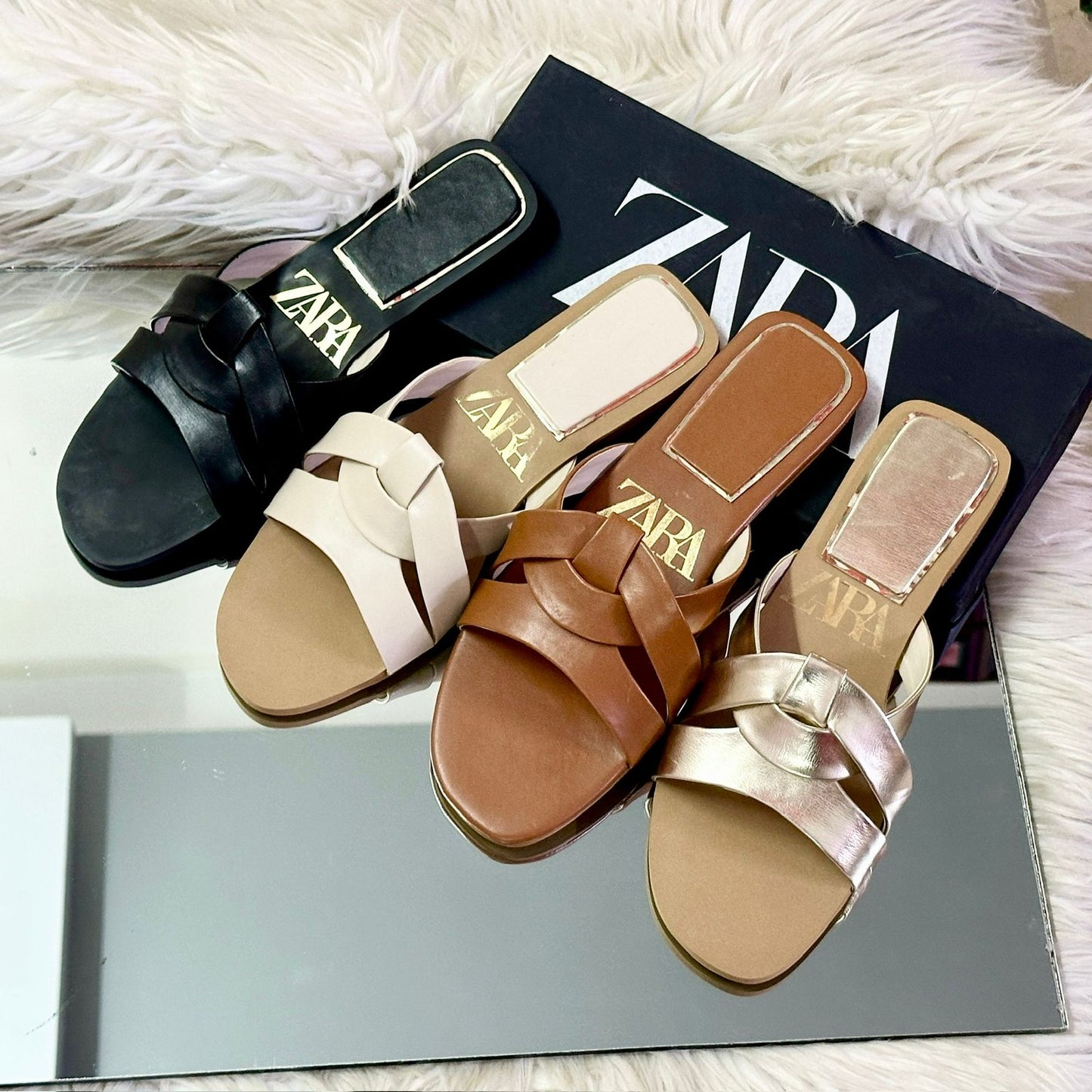 ZARA BASIC Slippers – Restocked Collection (Golden)