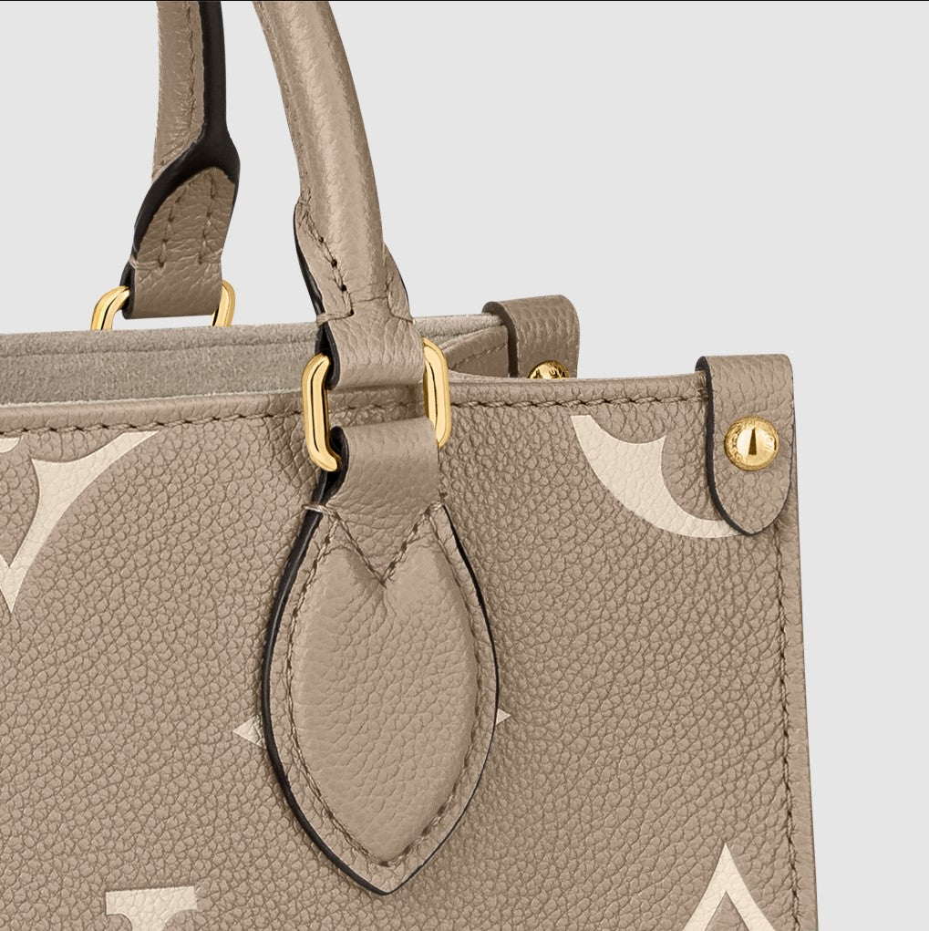 Louis Vuitton Onthego PM Women Bag - Beige-Cream Monogram Empreinte Leather