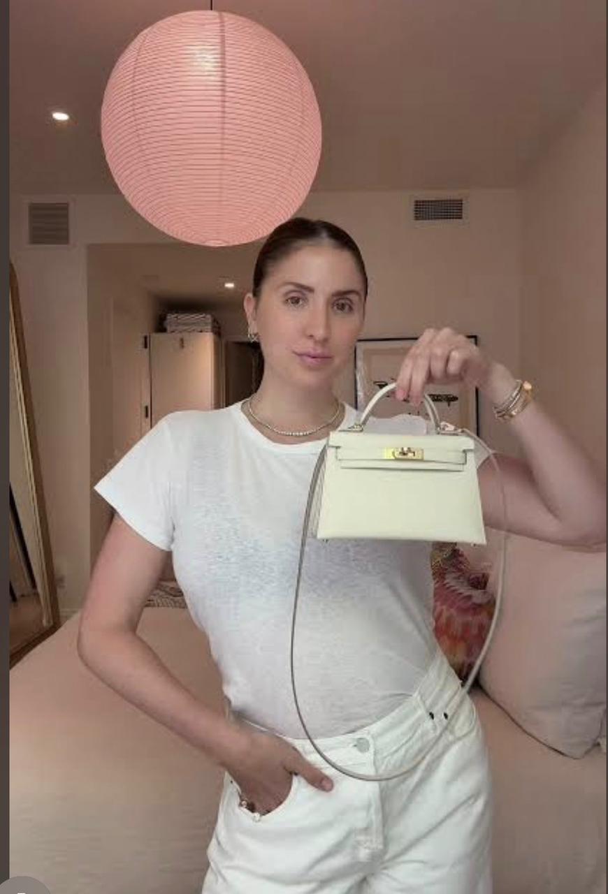 HERMÈS Kelly 20 Mini Women Bag – Elegant PU Leather | Premium Quality with Box & Dust Bag (White)
