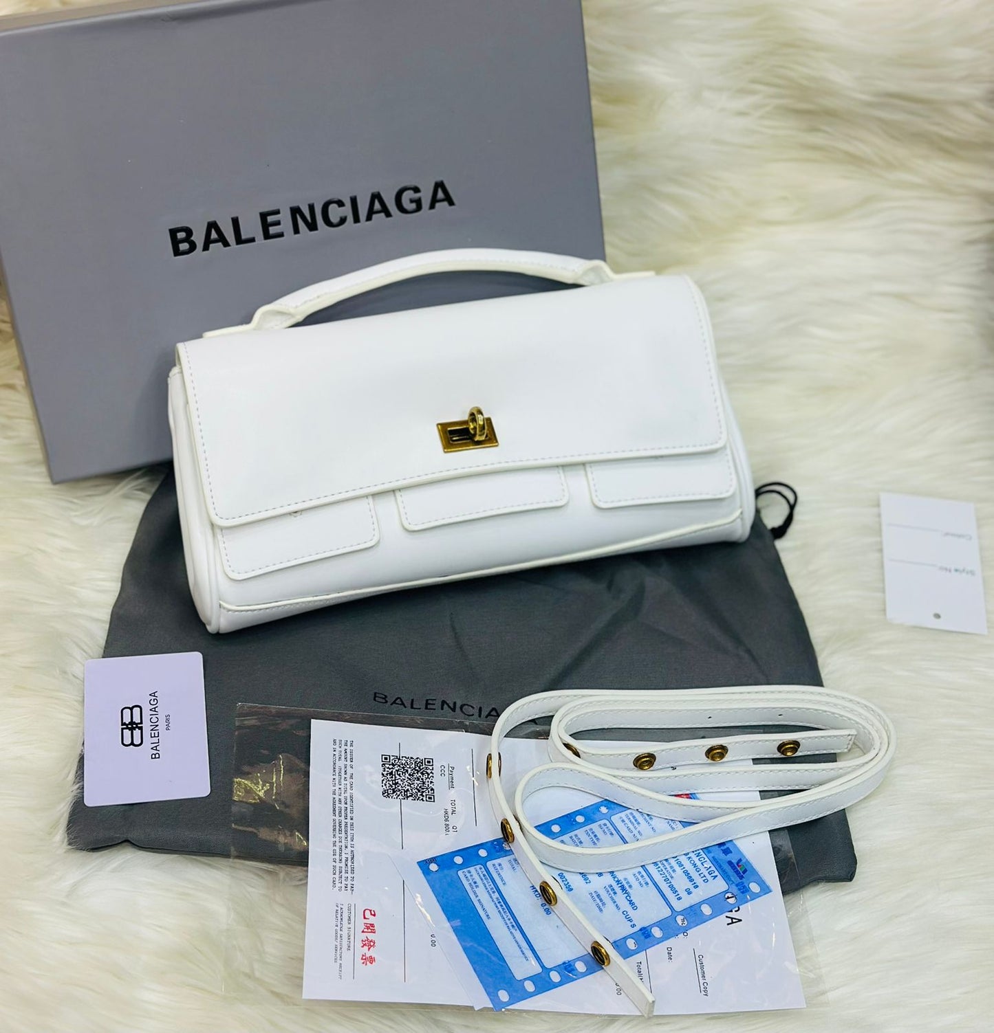 BALENCIAGA BEL AIR – Women Shoulder Bag (White)